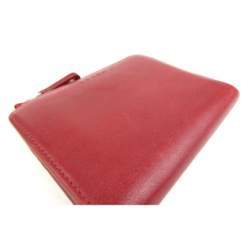 Coach Red Leather Small Bifold Wallet